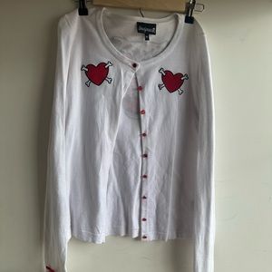 Sourpuss white pitbull sugar skull cardigan
